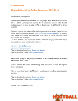 #QuinielaHooball edición Temporada Regular de Fútbol Americano