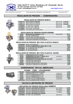 REGULADOR DE PRESI&Oacute;N - GOBERNADORA GOBERNADOR