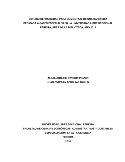 estudio de viabilidad para el montaje de una cafetería dedicada a
