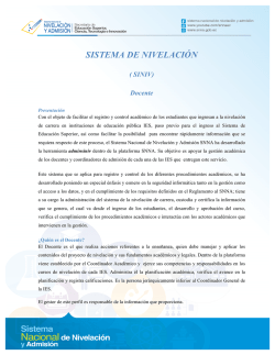 SISTEMA DE NIVELACIÓN - bienvenidos snna