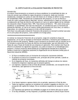 El corto plazo en la Evaluación Financiera de Proyectos