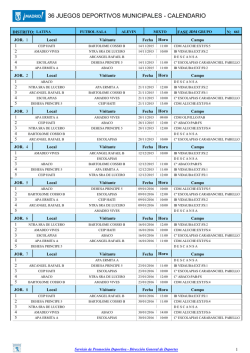 Calendario Alevin