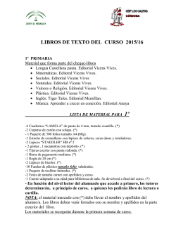 LIBROS DE TEXTO DEL CURSO 2015/16