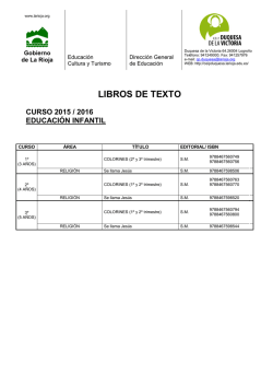 Libros de texto 2015-2016 - CEIP Duquesa de la Victoria