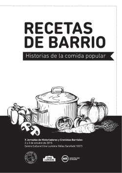 RECETAS DE BARRIO - Secretaría de Cultura y Educación