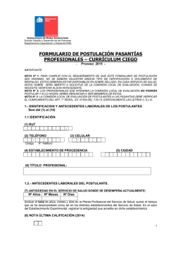 formulario de postulación pasantías profesionales – currículum ciego