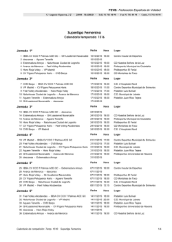 Calendario - Real Federación Española de Voleibol