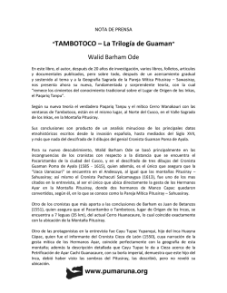 “TAMBOTOCO – La Trilogía de Guaman”