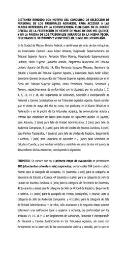 CONVOCATORIA ABIERTA Y CERRADA DE 20 DE MAYO DE 2015
