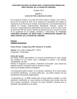 CONCURSO NACIONAL DE IDEAS PARA LA RENOVACIÓN