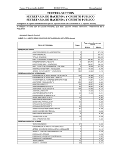 TERCERA SECCION SECRETARIA DE HACIENDA Y CREDITO