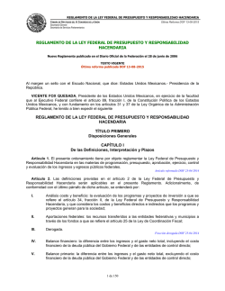 Reglamento de la Ley Federal de Presupuesto y Responsabilidad
