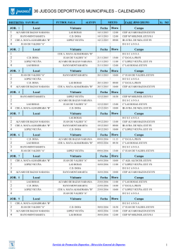 Calendario de Fútbol Alevines 2015/2016