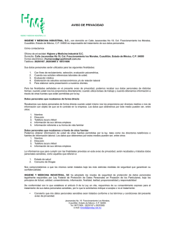 AVISO DE PRIVACIDAD - HIMEDI | Higiene y Medicina Industrial SC