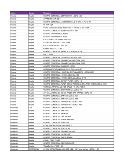Aliado Ciudad Ubicaci&oacute;n Fiorenzi Bogota CENTRO