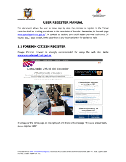 USER REGISTER MANUAL - Consulado Virtual Ecuador