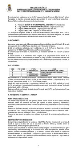 1 BASES CONCURSO PÚBLICO BASES PROCESO DE