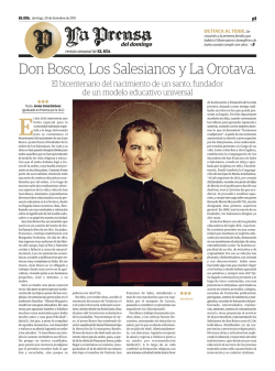 Don Bosco, Los Salesianos y La Orotava.