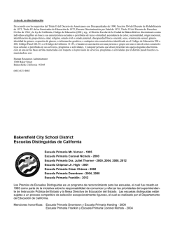 Bakersfield City School District Escuelas Distinguidas de California
