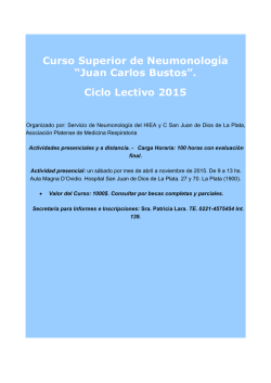 Curso Superior de Neumonología “Juan Carlos Bustos”. Ciclo