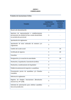 ANEXO I FORMULARIOS Trámites de Asociaciones Civiles