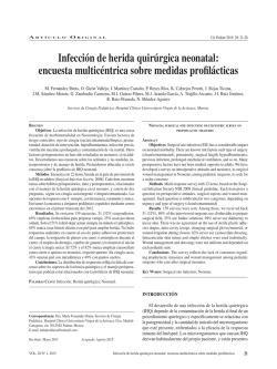 encuesta multicéntrica sobre medidas profilácticas