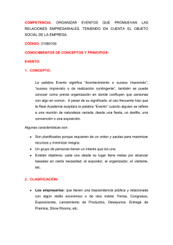 competencia: organizar eventos que promuevan las relaciones