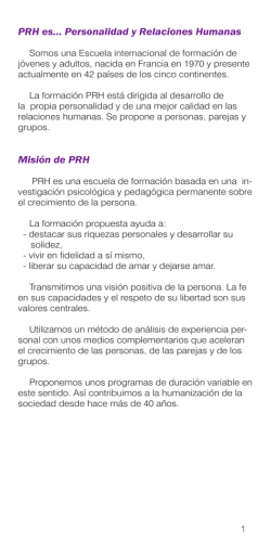 PRH es… Personalidad y Relaciones Humanas Misión
