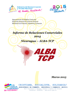 Informe de Relaciones Comerciales 2014 Nicaragua – ALBA