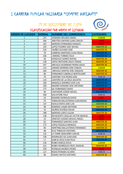 clasificacion por orden de llegada i carrera popular