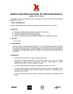 BASES CONCURSO NACIONAL DE CREACION MUSICAL