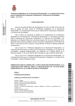 Ordenanza Reguladora de la Declaración Responsable y la