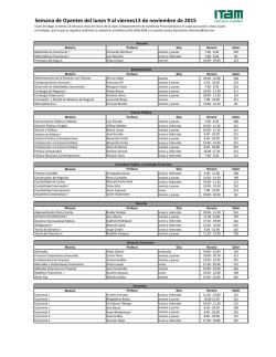 Semana de Oyentes del lunes 9 al viernes13 de noviembre