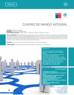 CUADRO DE MANDO INTEGRAL - Cursos de Autoformación MINSAL