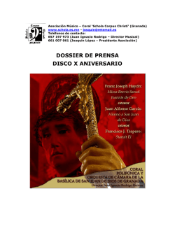 DOSSIER DE PRENSA DISCO X ANIVERSARIO
