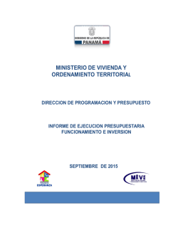 Informe de Ejecución Presupuestaria Septiembre