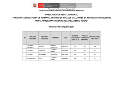 PUBLICACIÓN DE RESULTADO FINAL “PRIMERA
