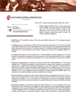 24.04.15 SCC reporta resultados del primer trimestre 2015