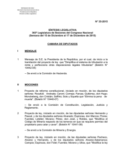 1 mes atrás Síntesis Legislativa 35-2015