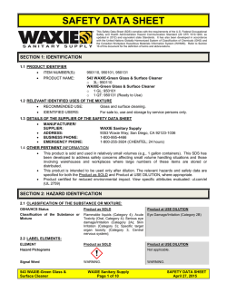 MATERIAL SAFETY DATA SHEET
