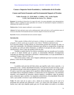 Causas e Impactos Socio-Económico y Ambientales de la Erosión