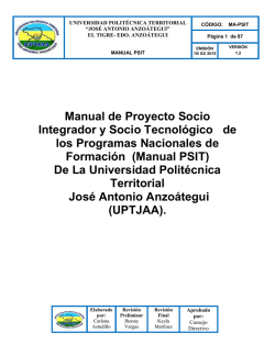 Manual de Proyecto Socio Integrador y Socio Tecnológico de los