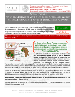 Aviso preventivo de viaje a los países Africanos: Guinea y Sierra