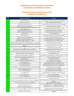 Catálogo de Organismos No Gubernamentales