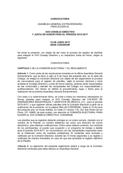 convocatoria asamblea general extraordinaria para elegir al xvii