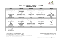 menu noviembre 2015 - Escuela Italiana Cristoforo Colombo