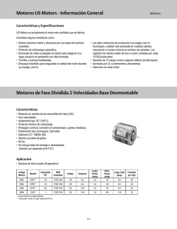 Motores US Motors - Informaci&oacute;n General Motores de Fase Dividida