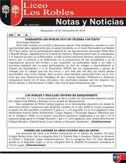 NOTAS Y NOTICIAS 4ta. 20 nov 15