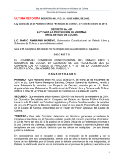 Ley para la Protección de Víctimas en el Estado de Colima