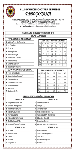 Calendario - División bogotana de fútbol